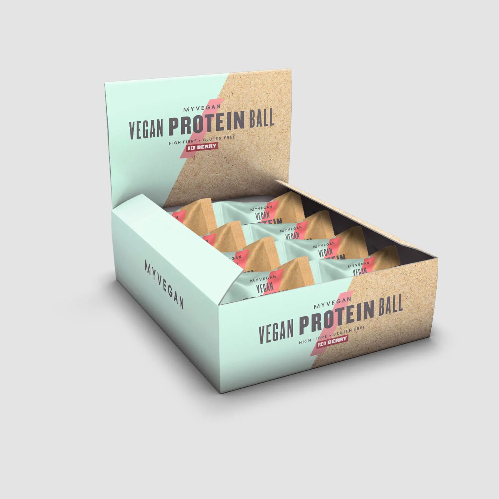 Bolas Proteicas Vegan - 12 x 40g - Baga Vermelha Imagem 1