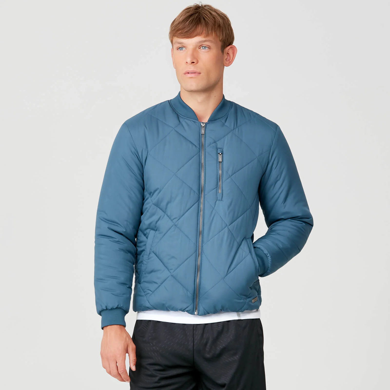 MP Men's Pro-Tech Quilted Bomber Jacket - Petrol Blue - XS Imagem 1