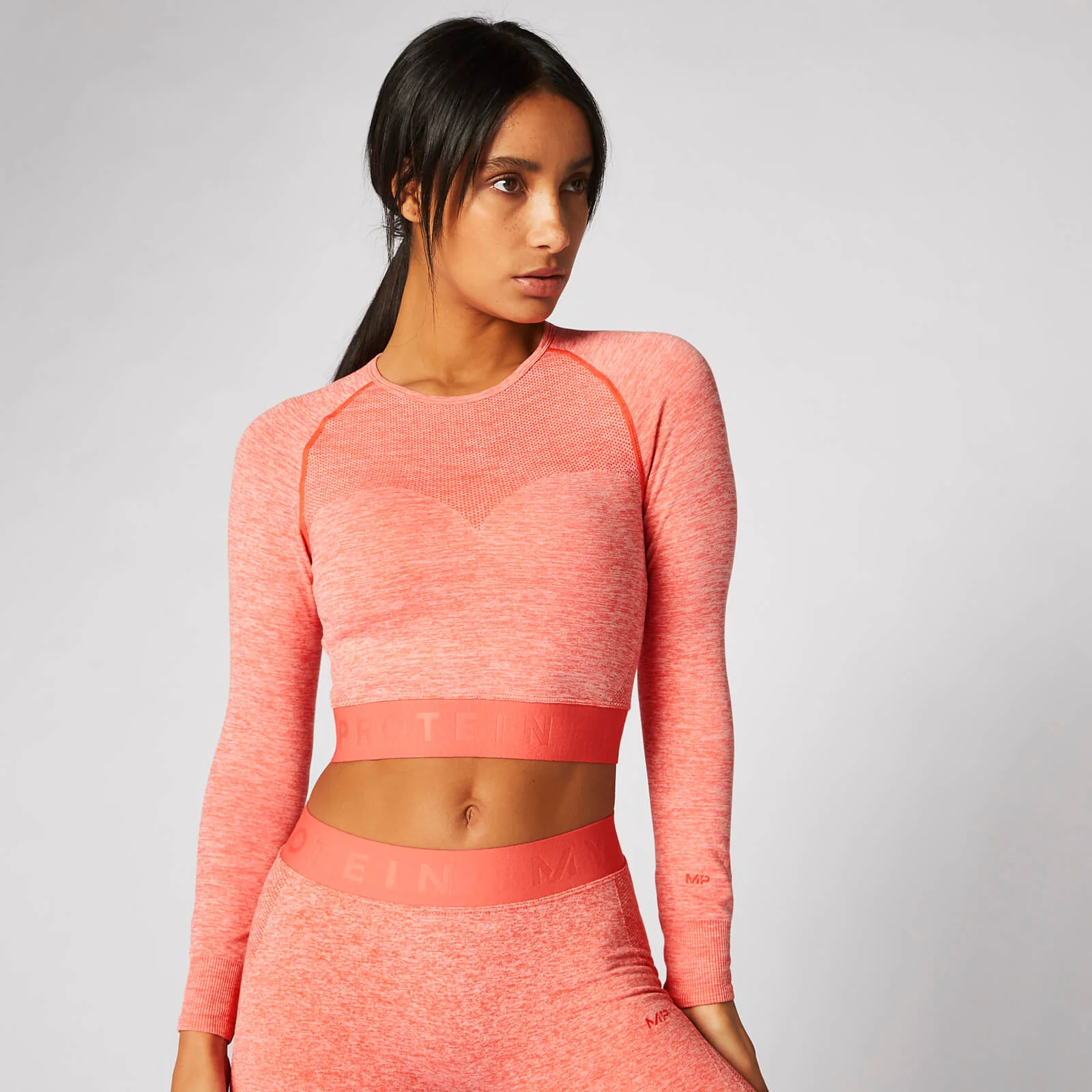 MP Inspire Seamless Crop Top - Hot Coral - XS Imagem 1