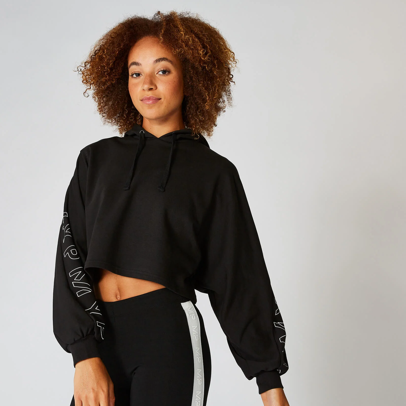 MP Icon Cropped Hoodie - Black Solid - XS Imagem 1