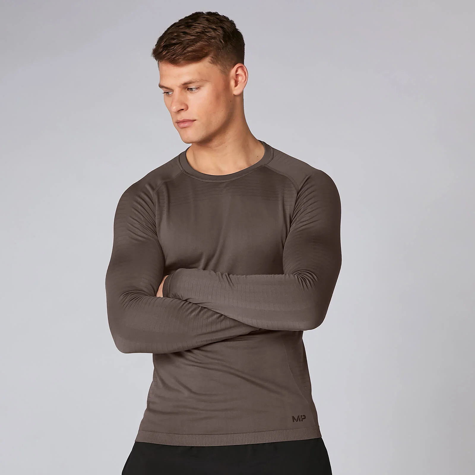 MP Men's Elite Seamless Long Sleeve Top - Driftwood - XS Imagem 1