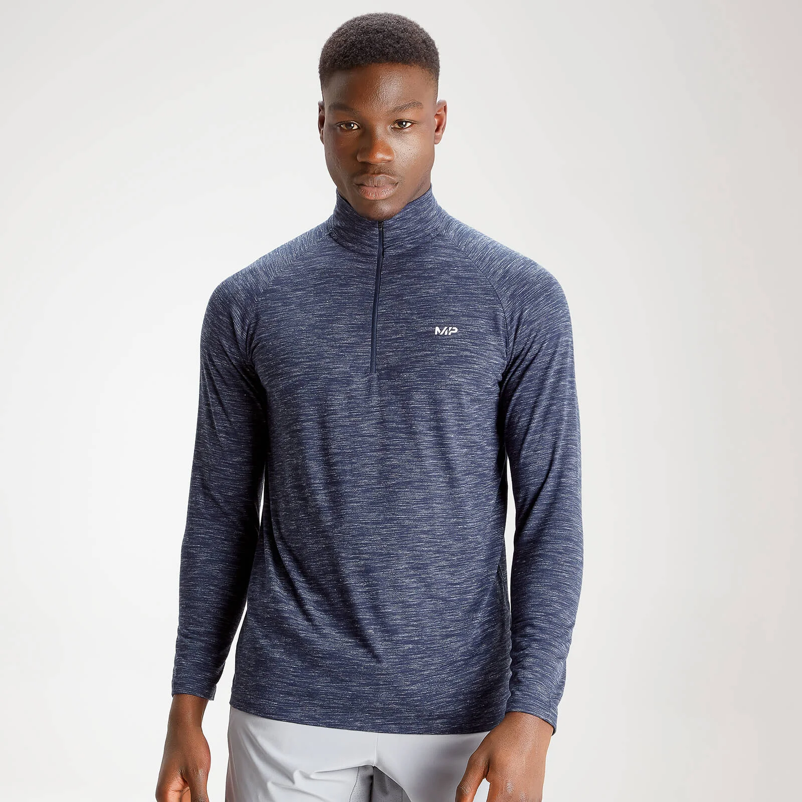 Camisola com Fecho 1/4 Performance para Homem da MP - Azul-Marinho Marl - S Imagem 1