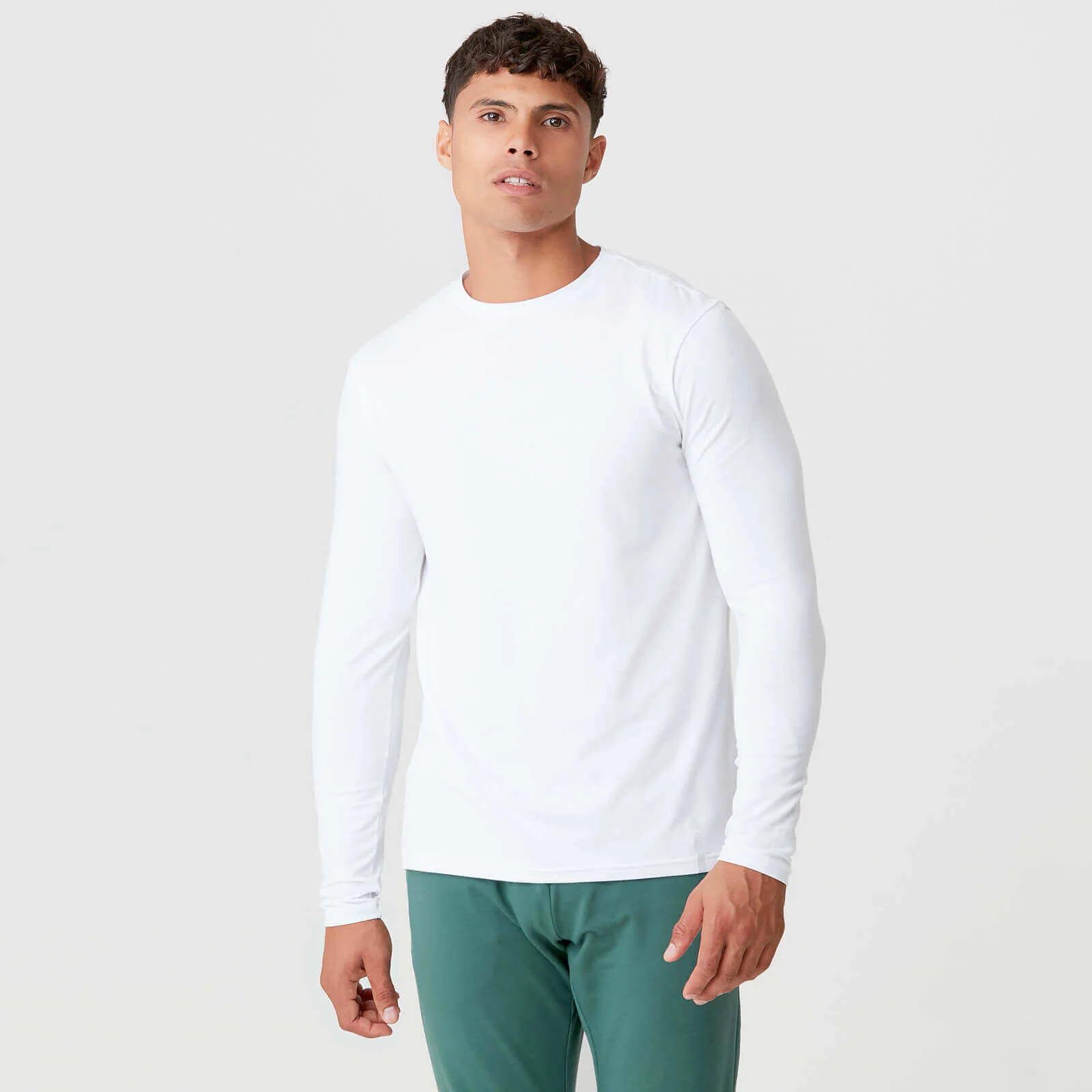 MP Men's Luxe Classic Long Sleeve Crew - White - XS Imagem 1