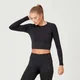 Camisola Curta de Manga Comprida Shape Seamless Ultra para Senhora da MP - Preto