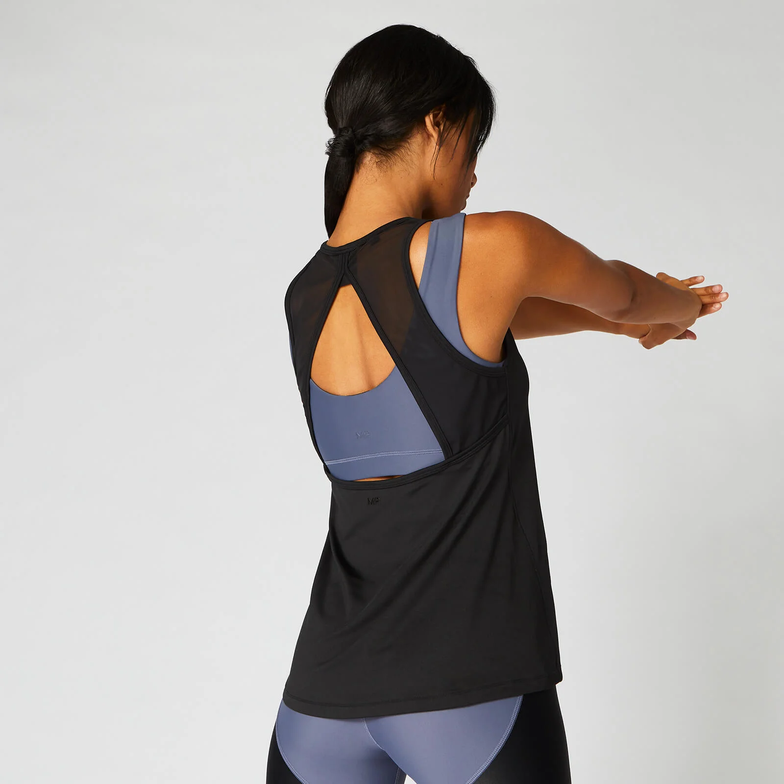 MP Women's Mesh Detail Open Back Vest - Black - XS Imagem 1