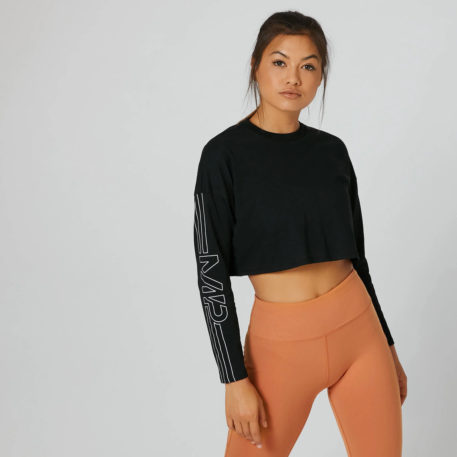 Myprotein Boxy Long Sleeve Crop Top - Black - XS Imagem 1