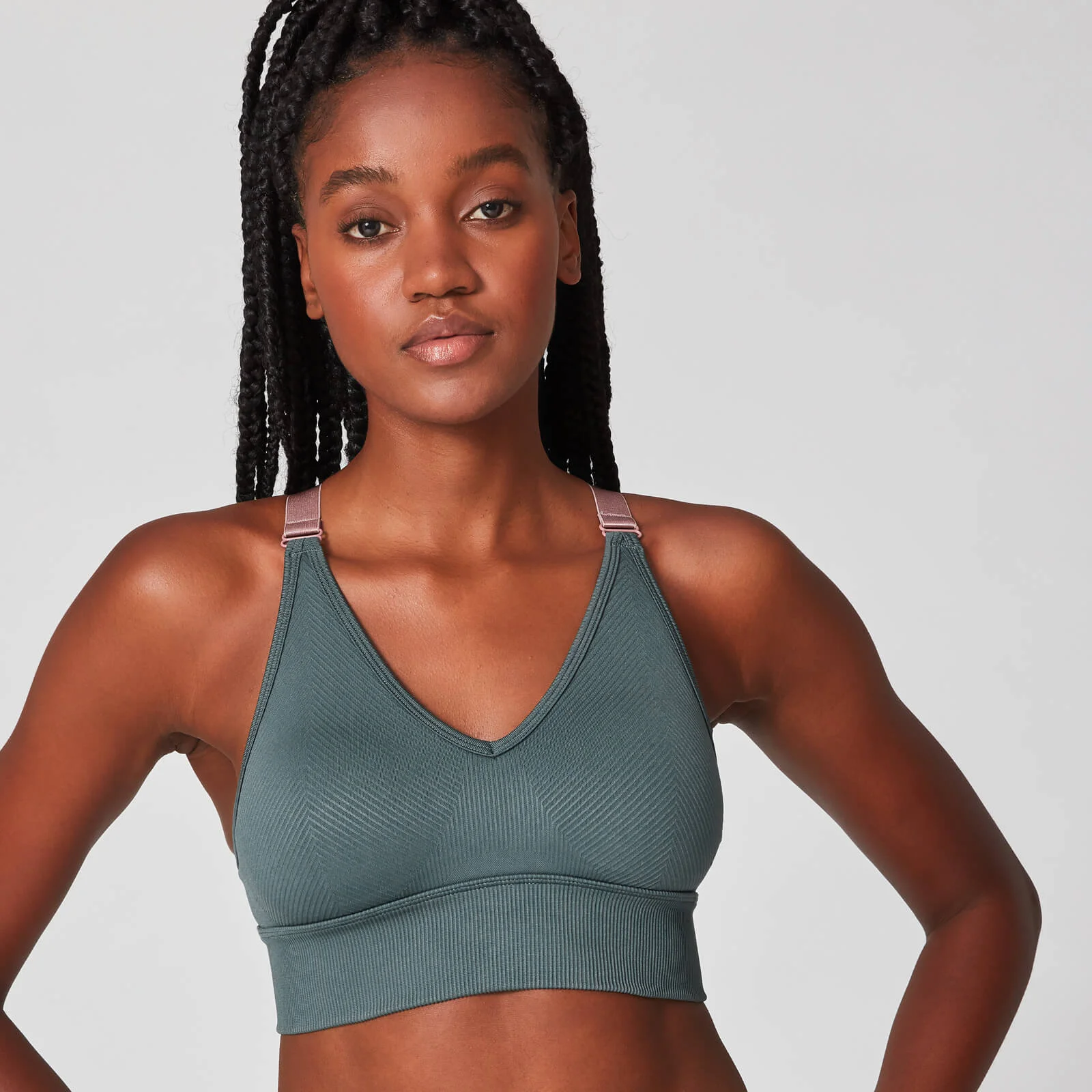 MP Luxe Ribbed Seamless Sports Bra - Castle Rock - XS Imagem 1