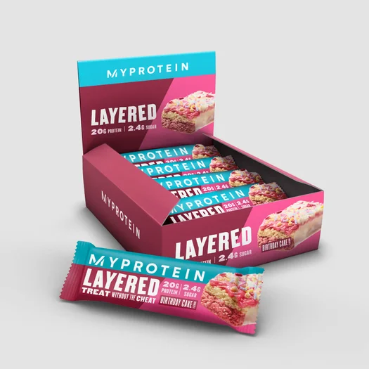 Barra 6 Layer Myprotein - 12 x 60g - Bolo de aniversário