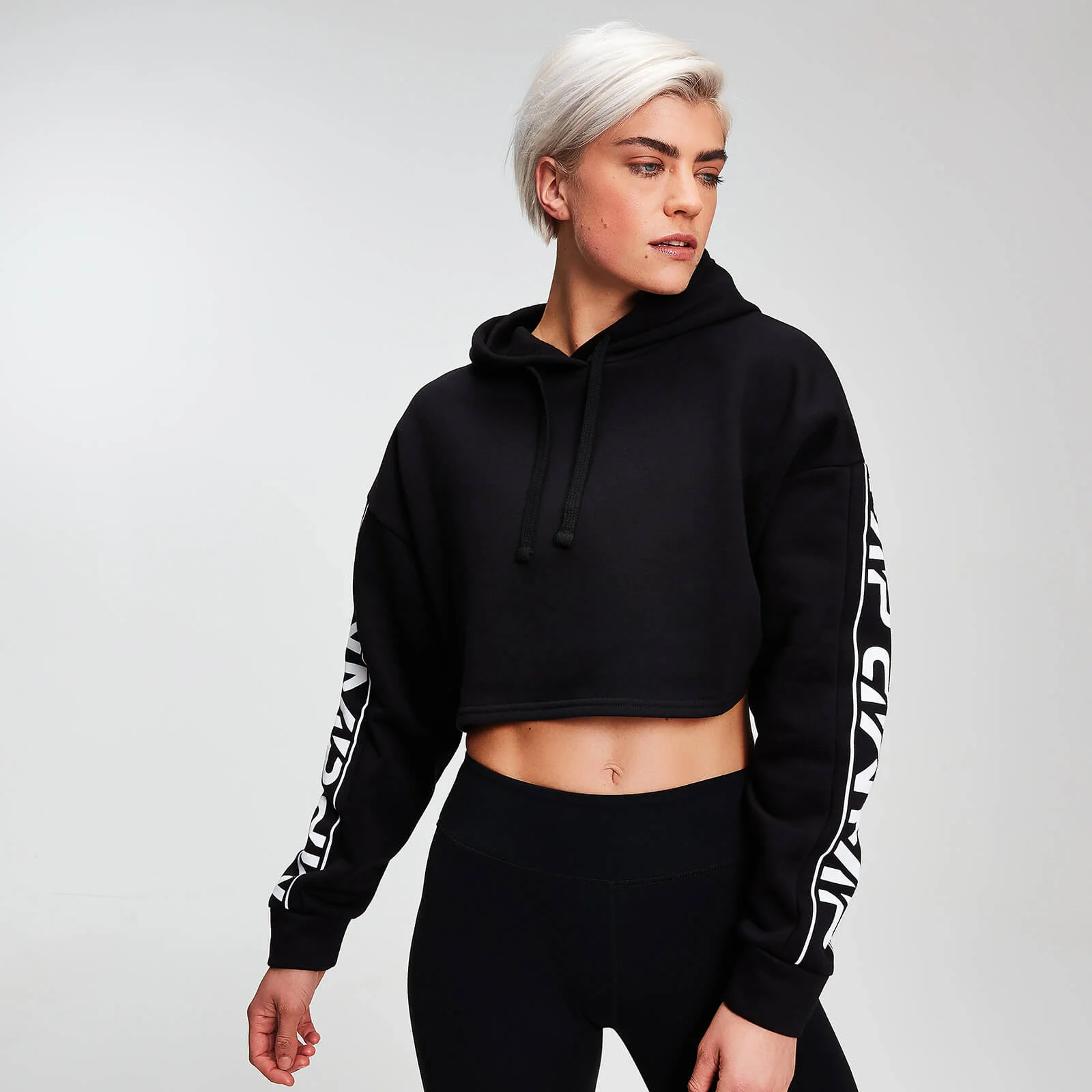 MP Women's Rest Day Logo Cropped Hoodie - Black - XS Imagem 1