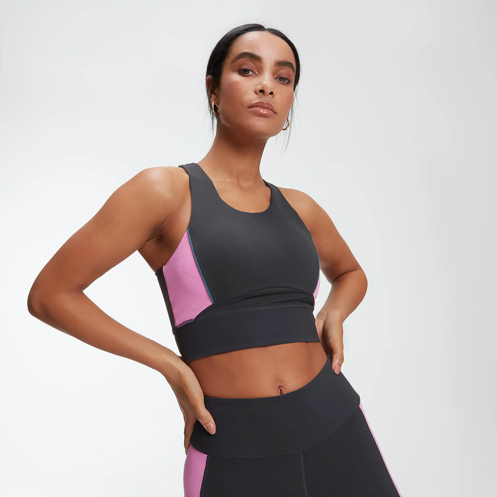 MP Women's Power Longline Crop Top - Slate - XS Imagem 1