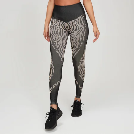 Leggings MP Zebra Seamless Para Mulher - Preto/Praline