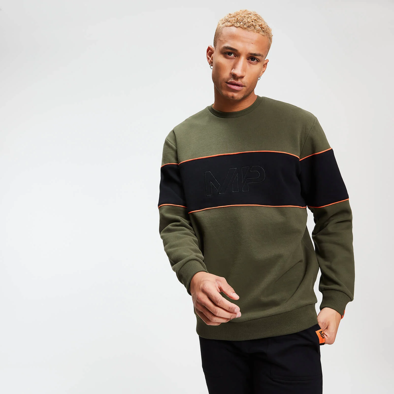MP Men's Rest Day Stripe Sweatshirt - Army Green - XS Imagem 1