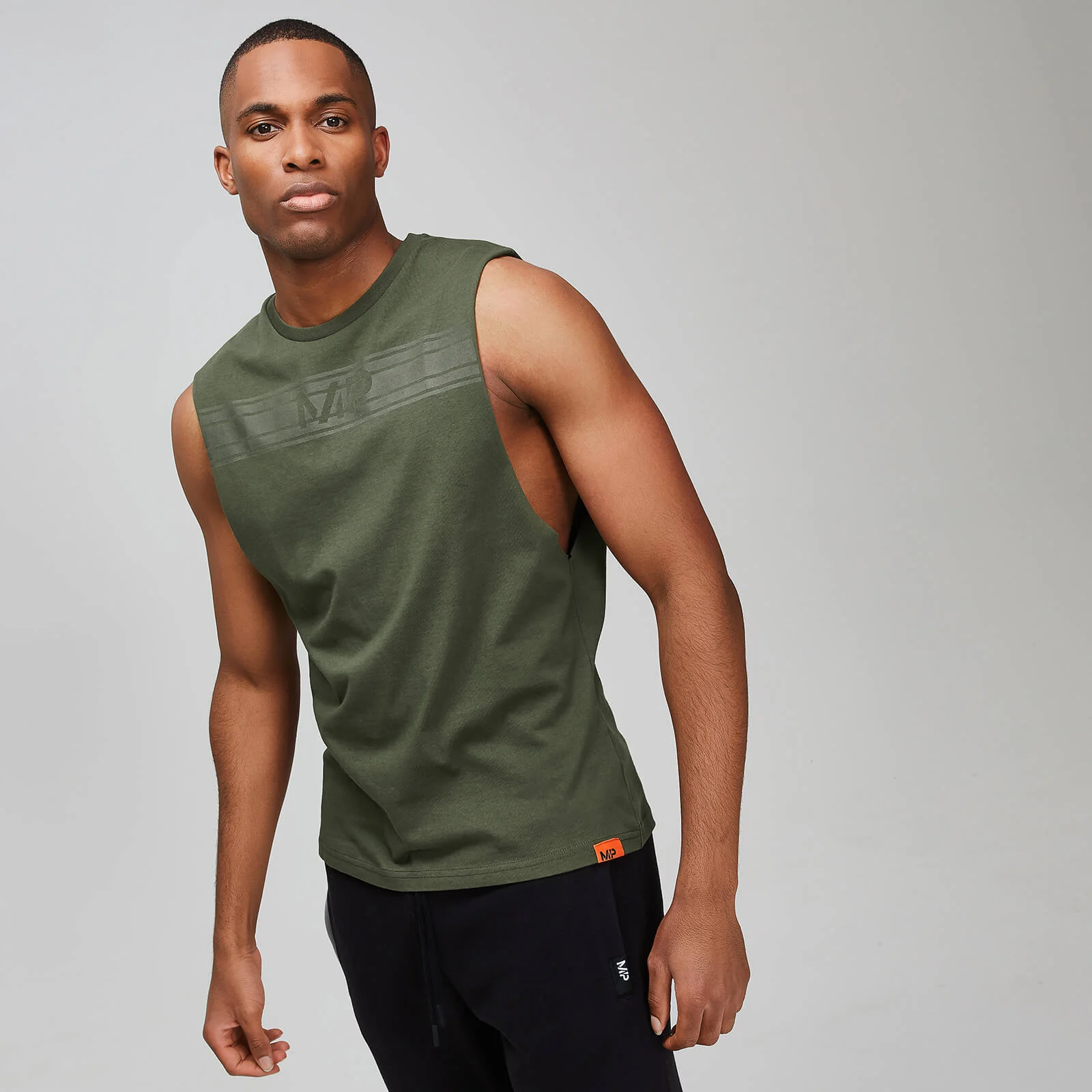 MP Men's Rest Day Drop Armhole Tank Top - Army Green - XS Imagem 1