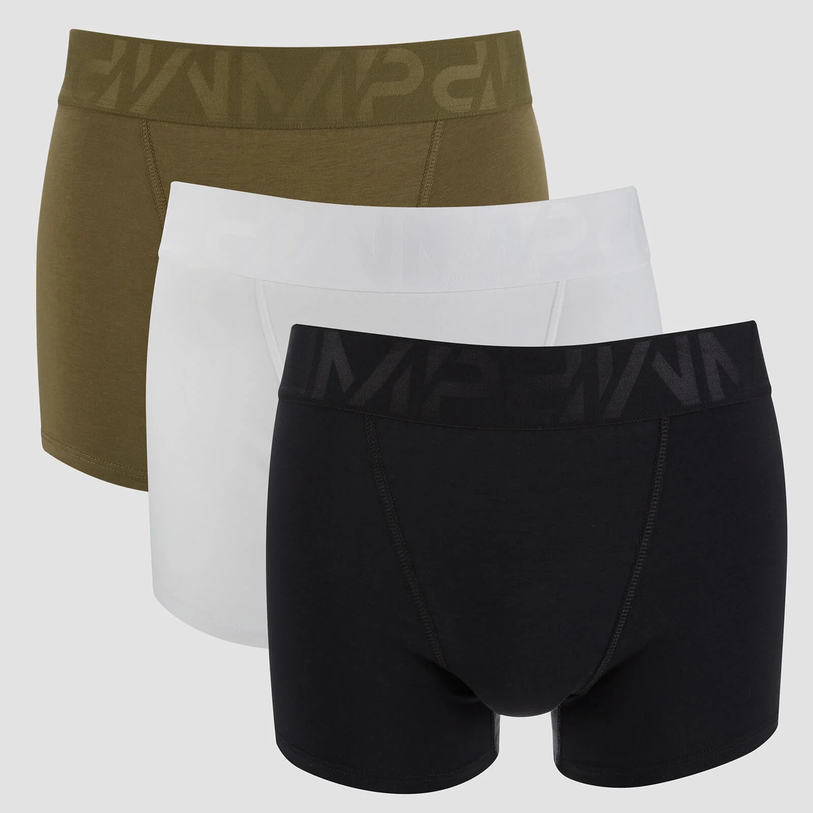Pack de 3 Boxers Desportivos Para Homem - Preto/Caqui/Branco - XS Imagem 1