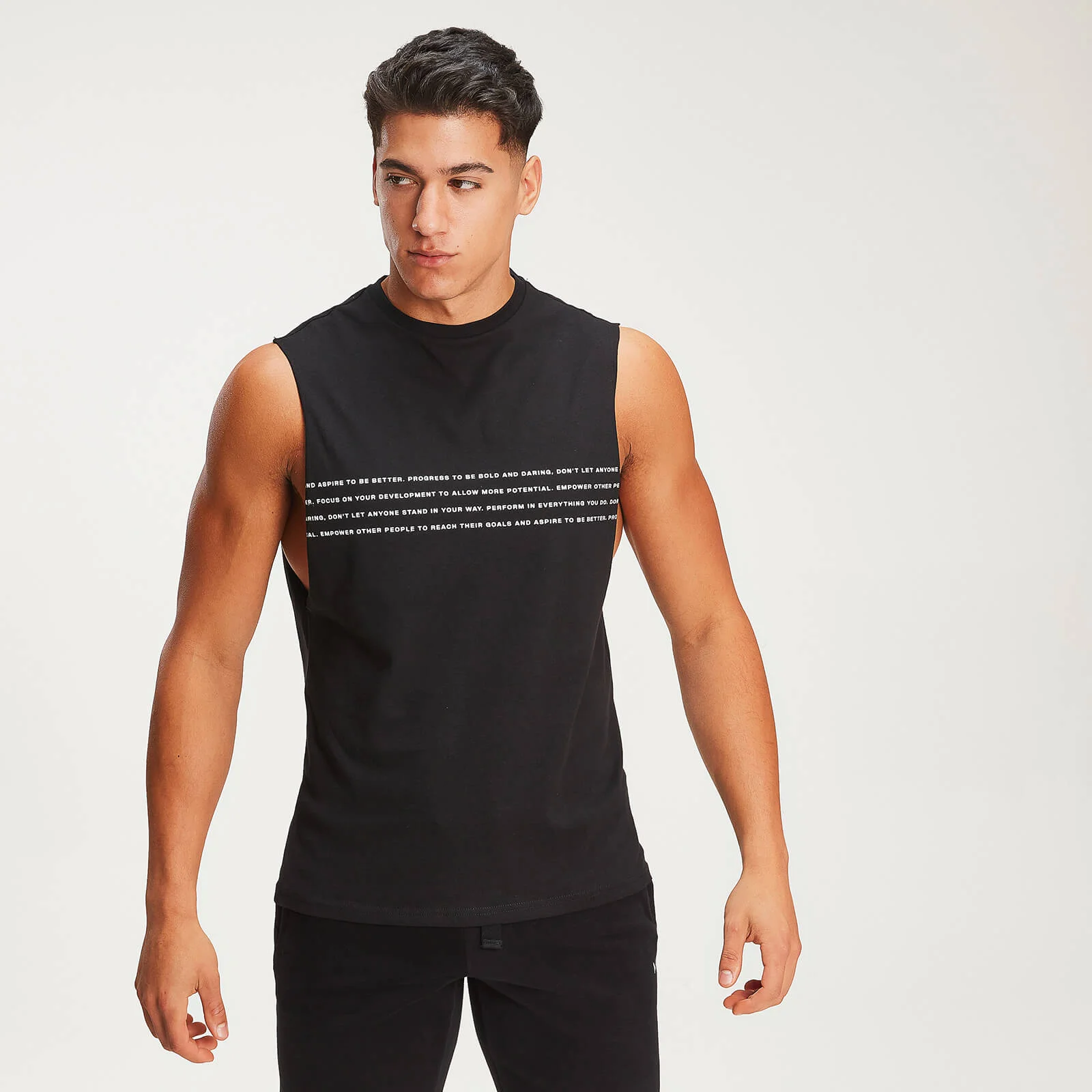 MP Men's Rest Day Slogan Drop Armhole Tank - Black - XS Imagem 1