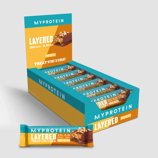 Barra 6 Layer Myprotein - 12 x 60g - Manteiga de Amendoim