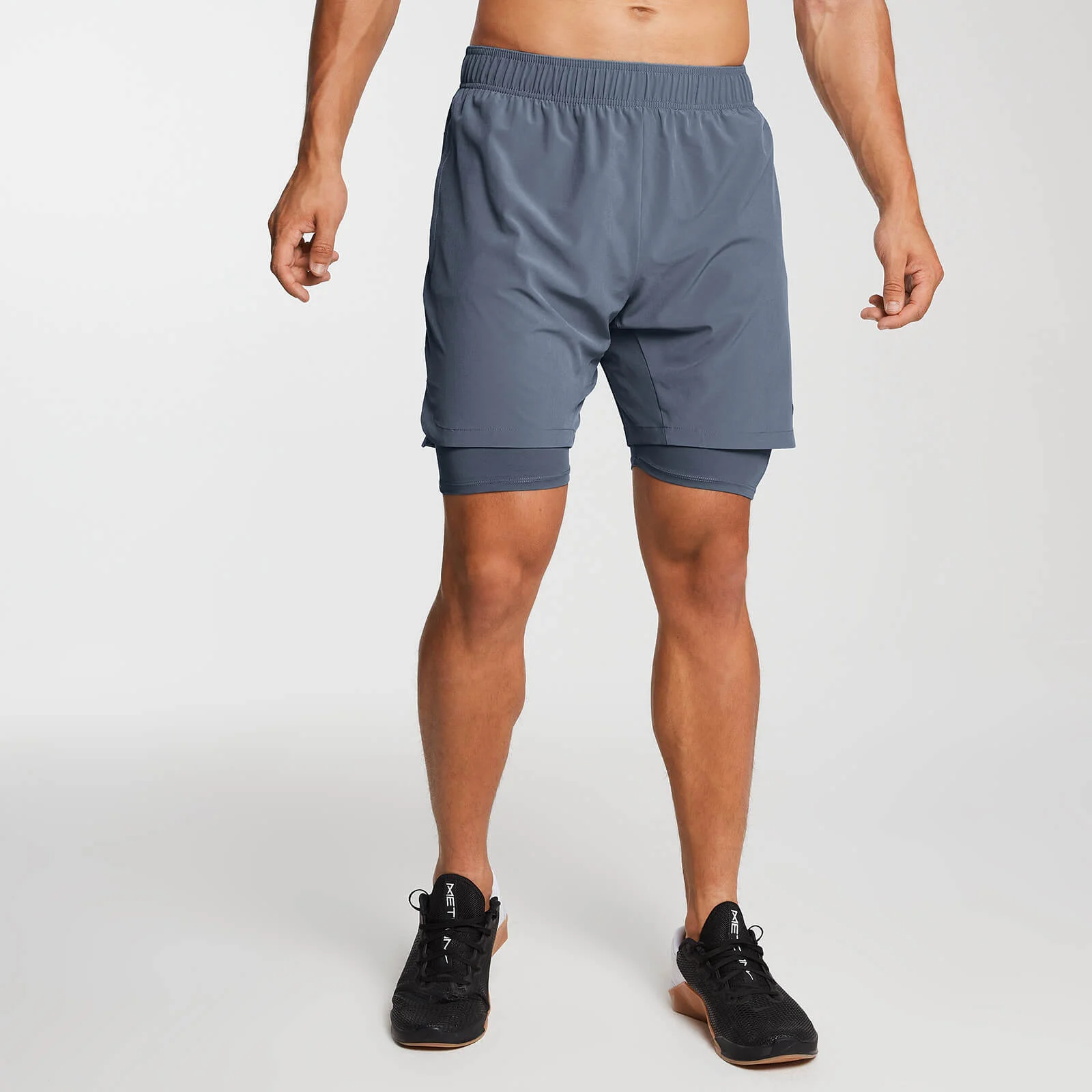 Calções de Treino em Tecido 2-em-1 Essentials de Homem - Azul Escuro - XS Imagem 1