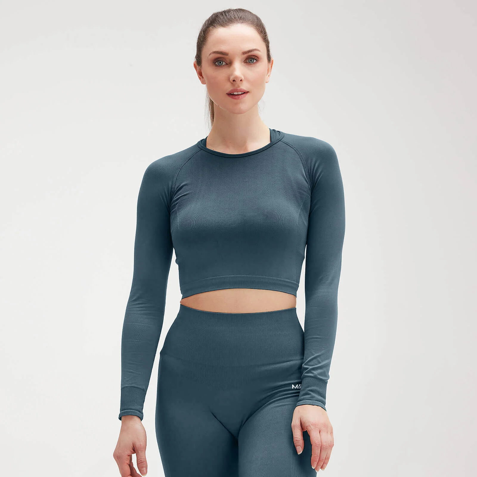Camisola Curta de Manga Comprida Shape Seamless Ultra para Senhora da MP - Deep Sea Blue - XXS Imagem 1