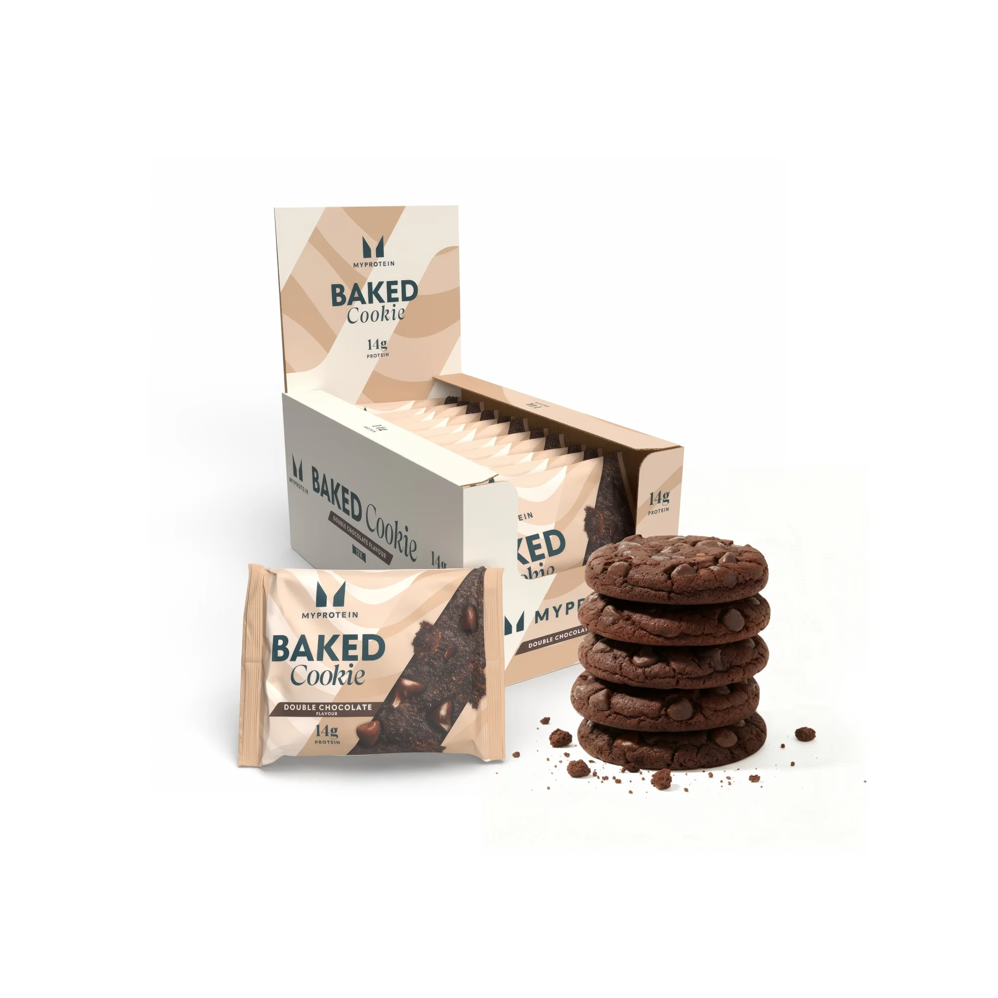 Baked Cookie Proteico - 12 x 75g - Bolacha de chocolate duplo Imagem 1