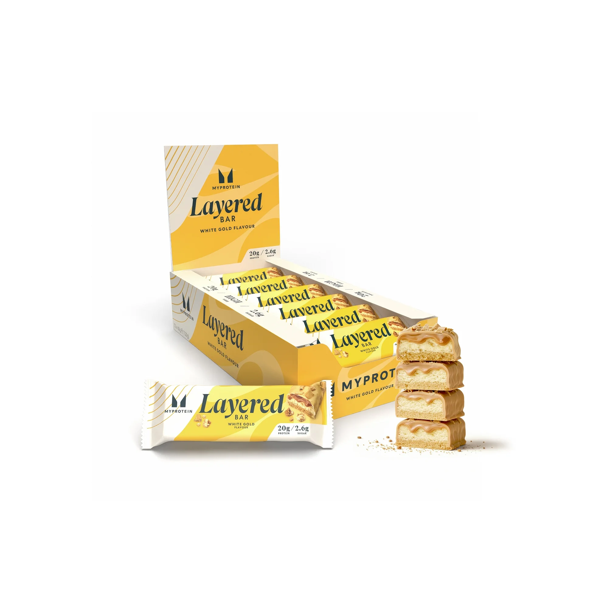 Barra 6 Layer Myprotein - 12 x 60g - Chocolate Branco e Caramelo Imagem 1