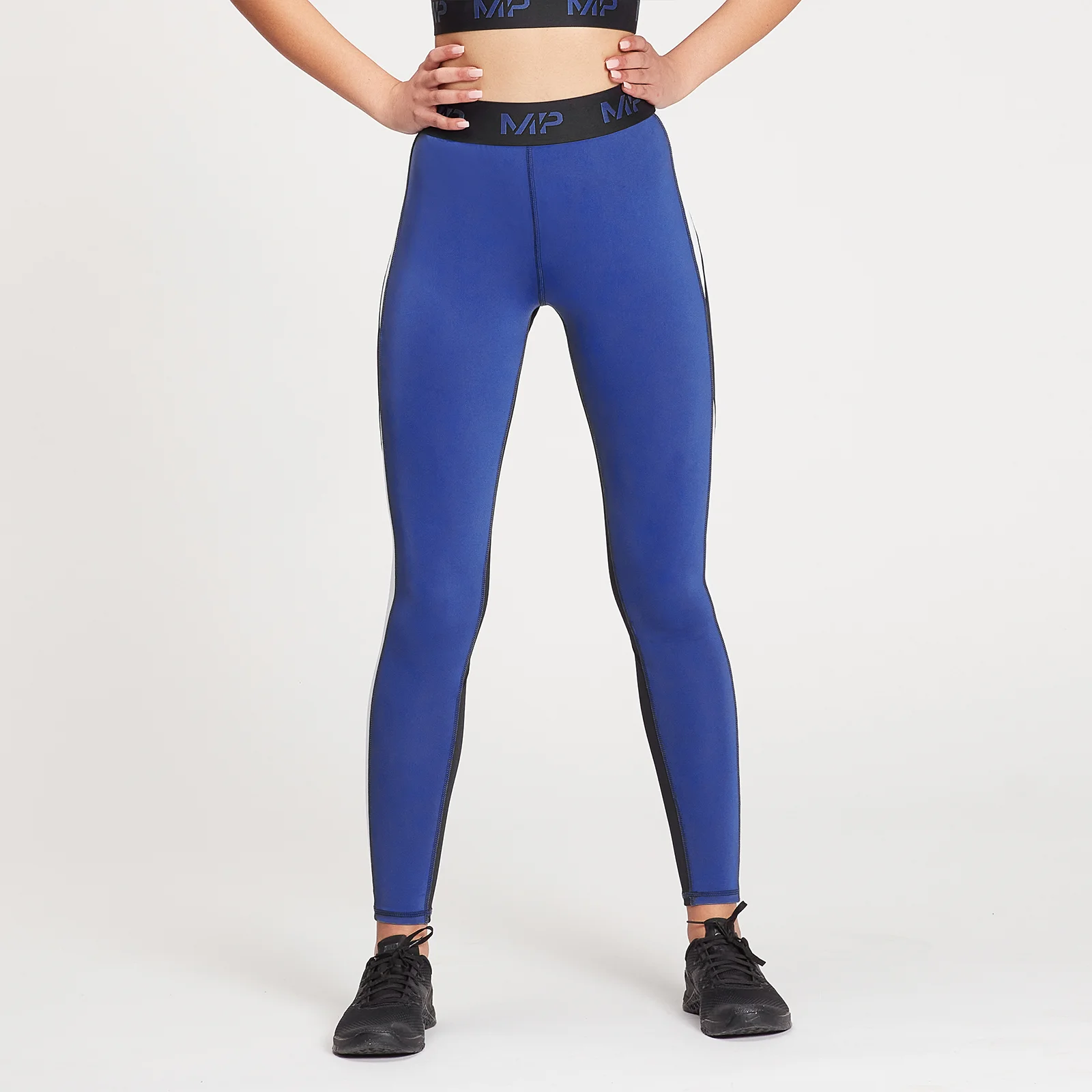 MP Women's Engage Colour Block Leggings - Black / White / Cobalt - XXS Imagem 1