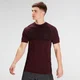 T-shirt de Manga Curta Sem Costuras Essentials Seamless para Homem da MP - Washed Oxblood Marl