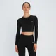 Crop Top de Manga Comprida Sem Costuras Shape Seamless para Senhora da MP - Preto