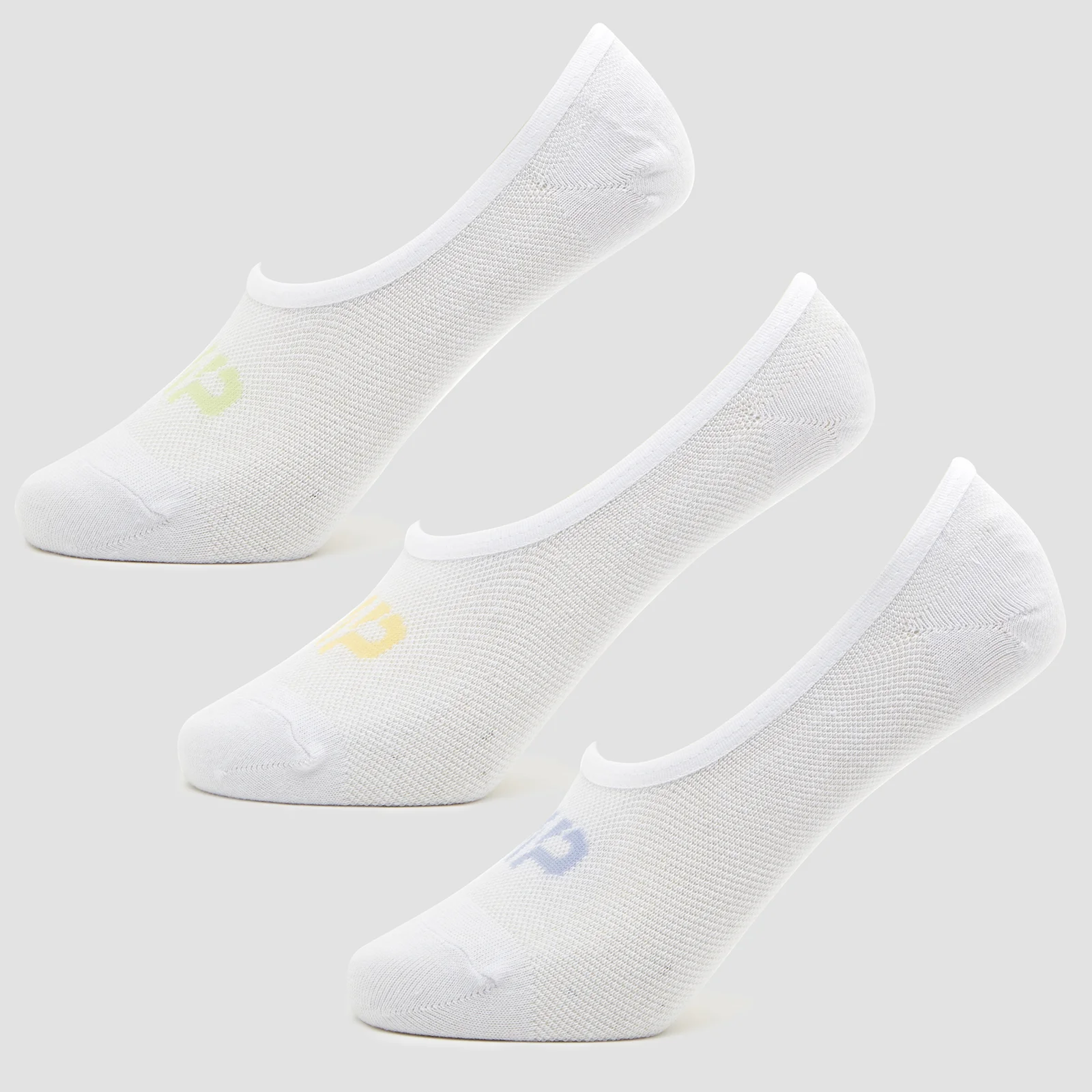 MP Women's Invisible Socks - White/Neon (3 Pack) - UK 3-6 Imagem 1