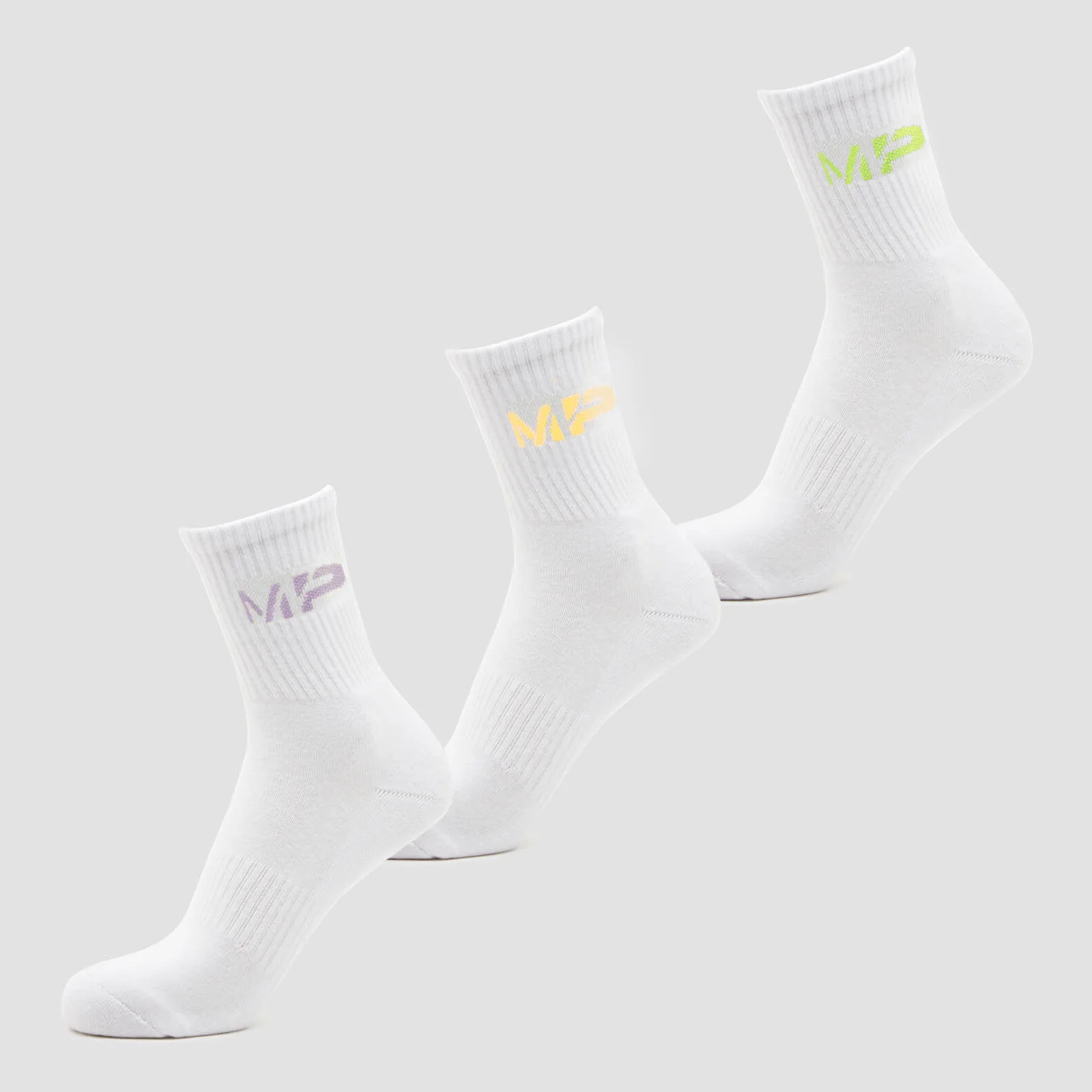 MP Women's Neon MP Logo Crew Socks (3 Pack) Butterfly/Banana/Lavender - UK 3-6 Imagem 1