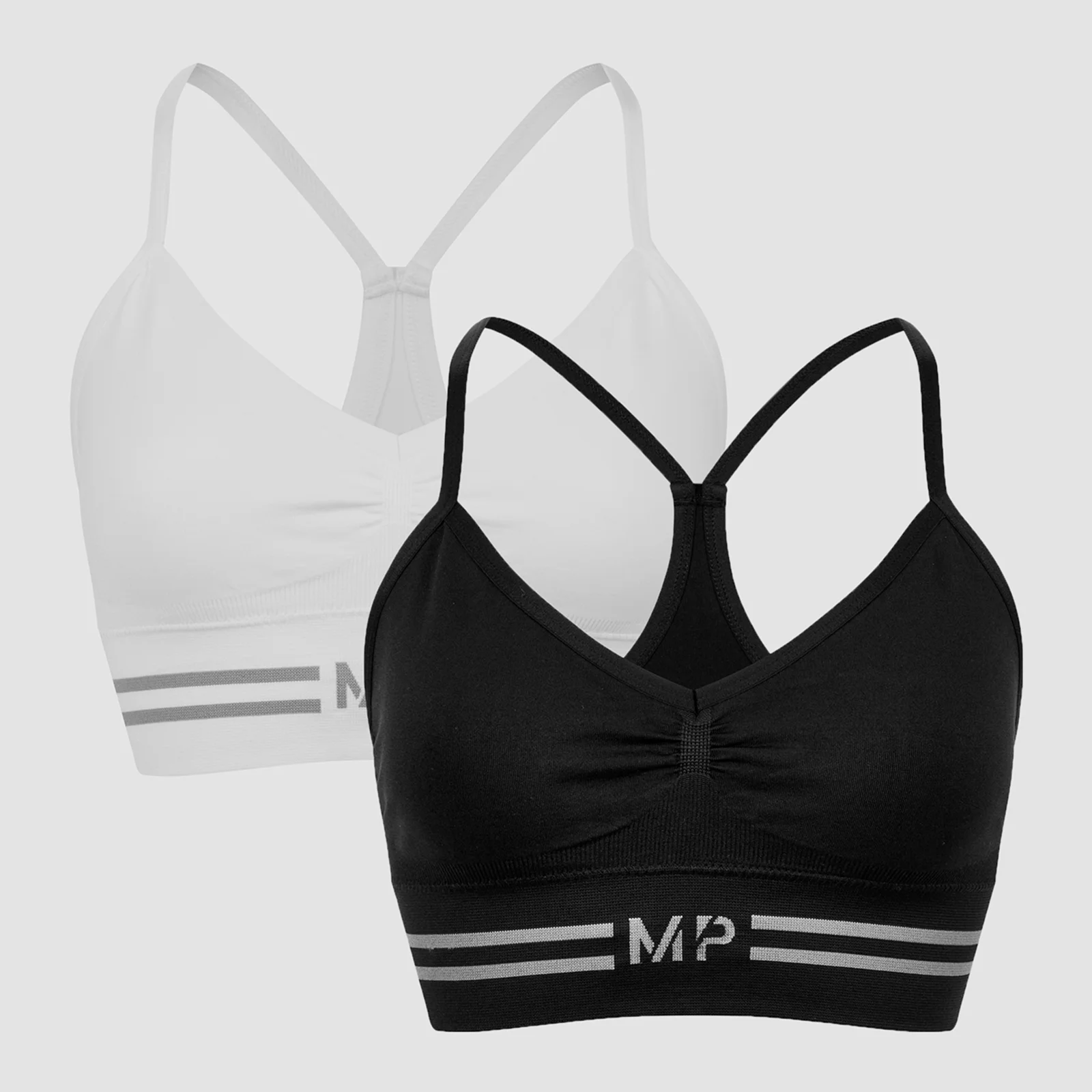 MP Women's Seamless Bralette - Black/White (2 Pack) - XXS Imagem 1