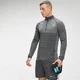 Camisola Sem Costuras com Fecho 1/4 Essentials Seamless para Homem da MP - Preto Marl