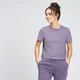T-shirt Cropped Essentials para Senhora da MP - Roxo Esfumado