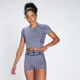 T-Shirt Cropped de Manga Curta Curve para Senhora da MP - Azul Galáxia