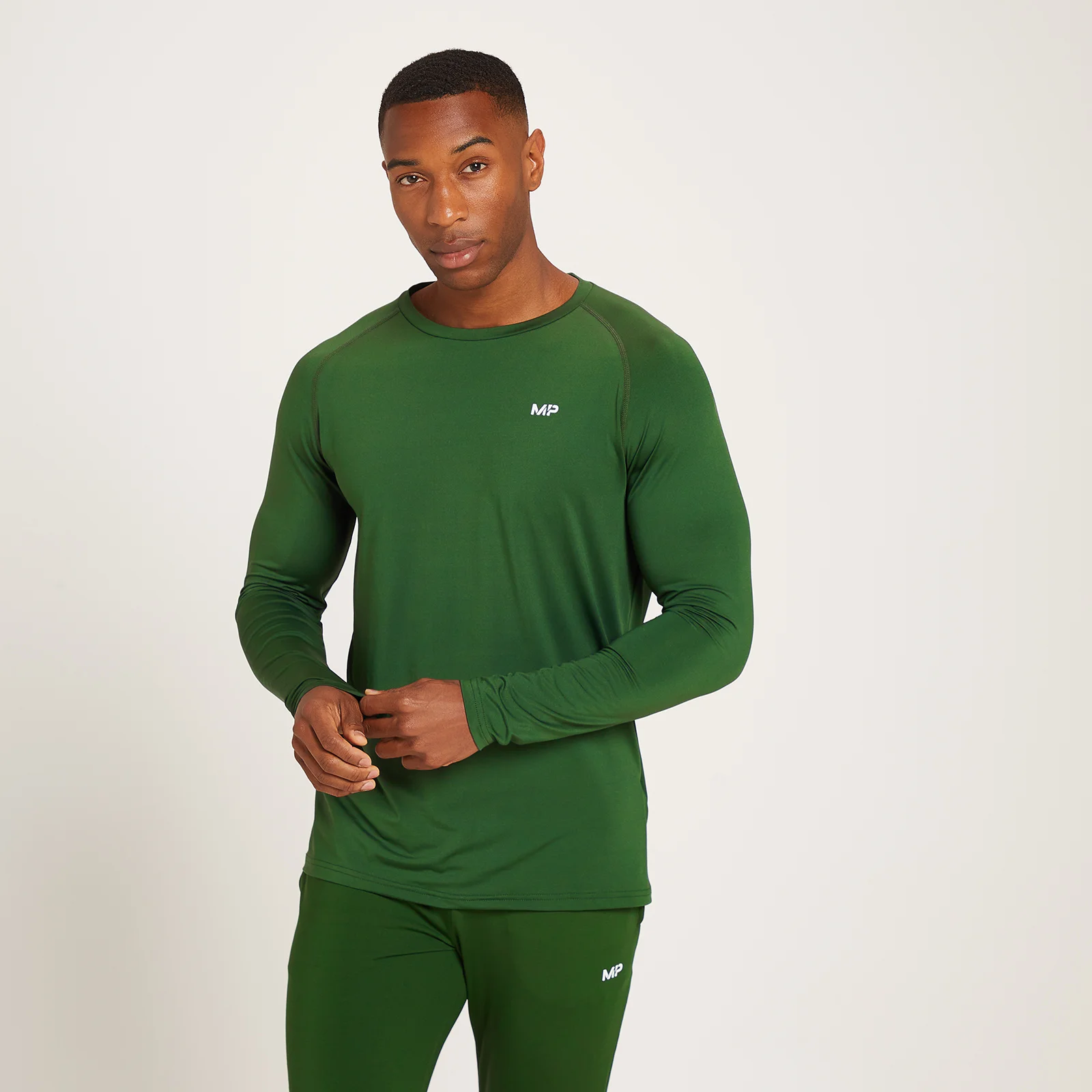 T-shirt de Manga Comprida de Treino Linear Mark Graphic da MP para Homem - Verde Escuro - XXS Imagem 1