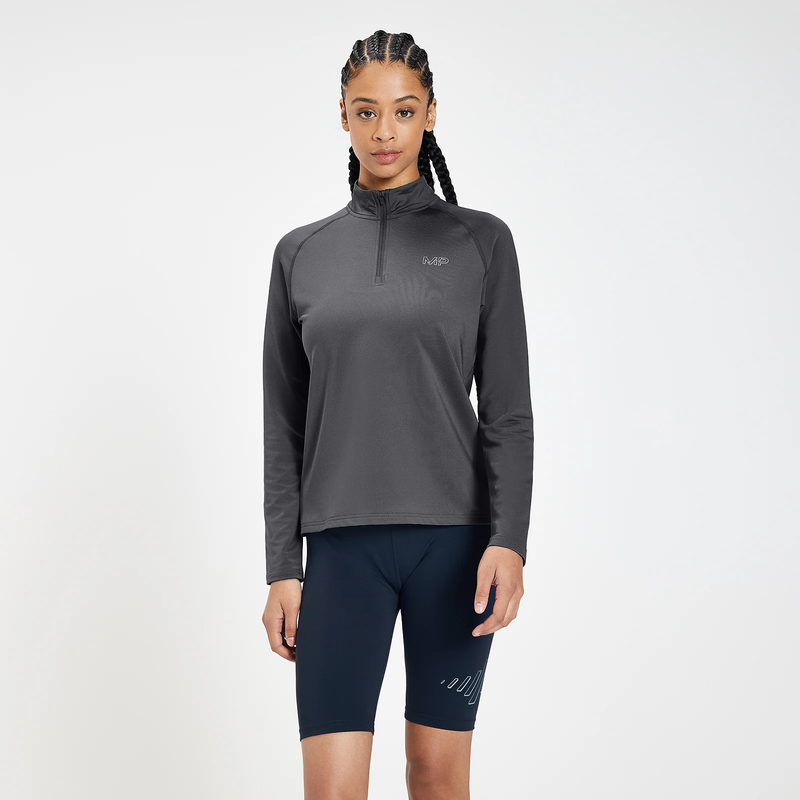 Camisola de Treino com Fecho 1/4 Infinity Mark da MP para Senhora - Carbon - XXS Imagem 1