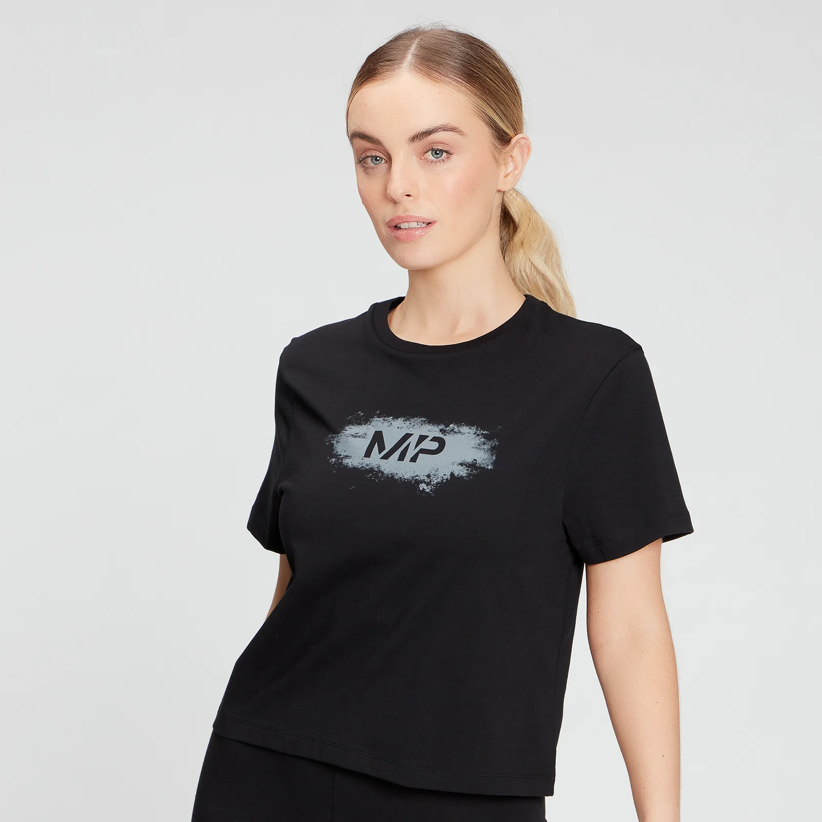 MP Women's Chalk Graphic Crop T-Shirt - Black - XXS Imagem 1