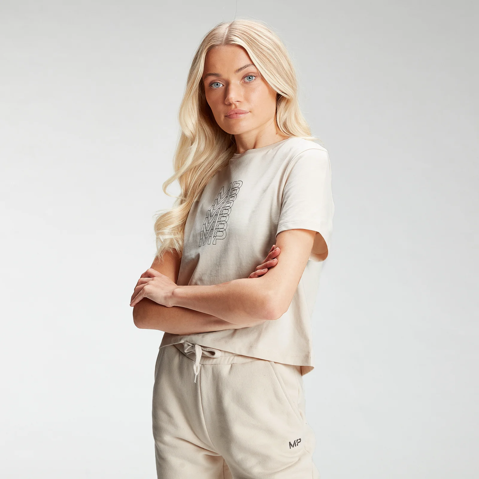 MP Women's Repeat MP Crop T-Shirt - Ecru - XXS Imagem 1