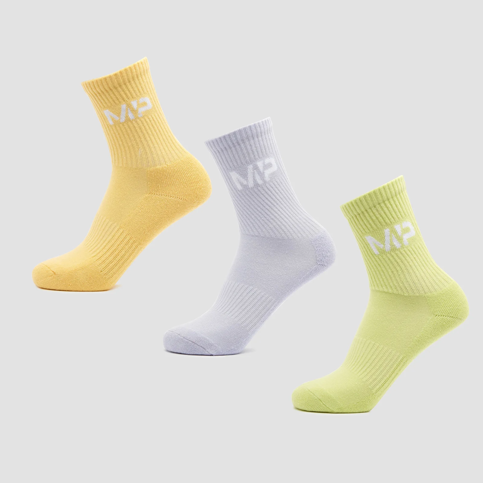 MP Women's Neon Brights Crew Socks (3 Pack) Butterfly/Banana/Lavender - UK 3-6 Imagem 1