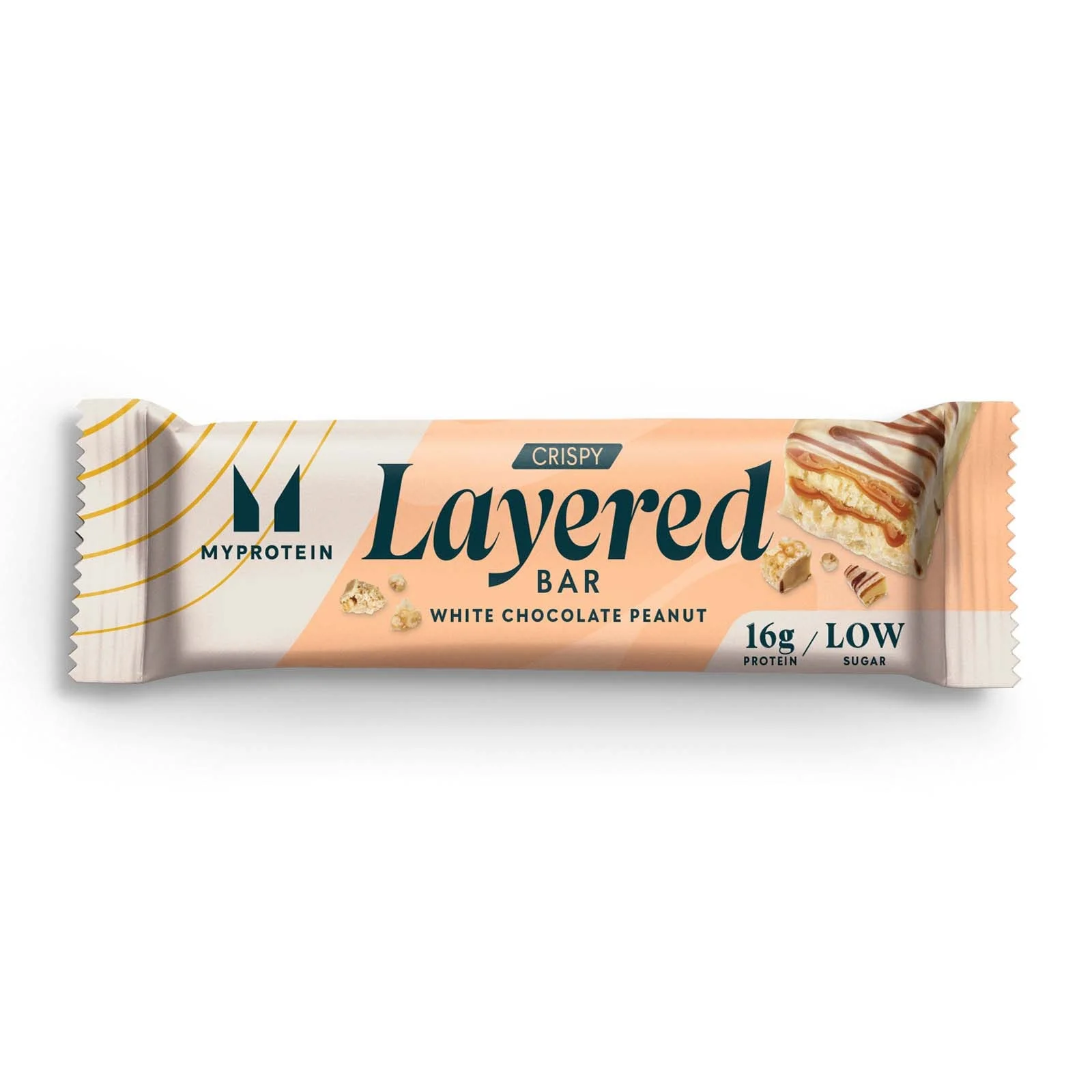 Myprotein Crispy Layered Bar, White Chocolate Peanut, 58g (Sample) Imagem 1