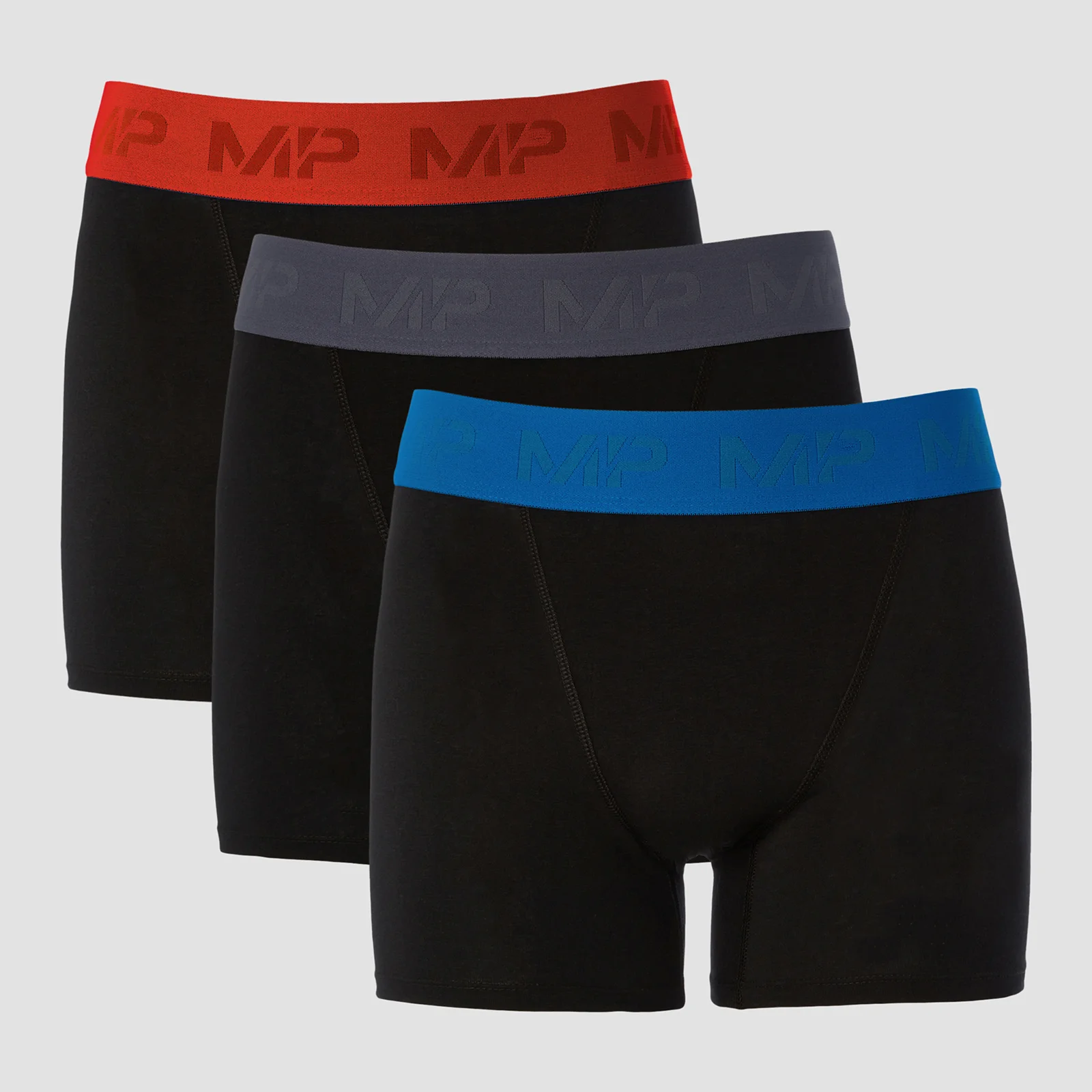 MP Men's Coloured Waistband Boxers (3 Pack) - Black/Graphite/True Blue/Fire - XXS Imagem 1