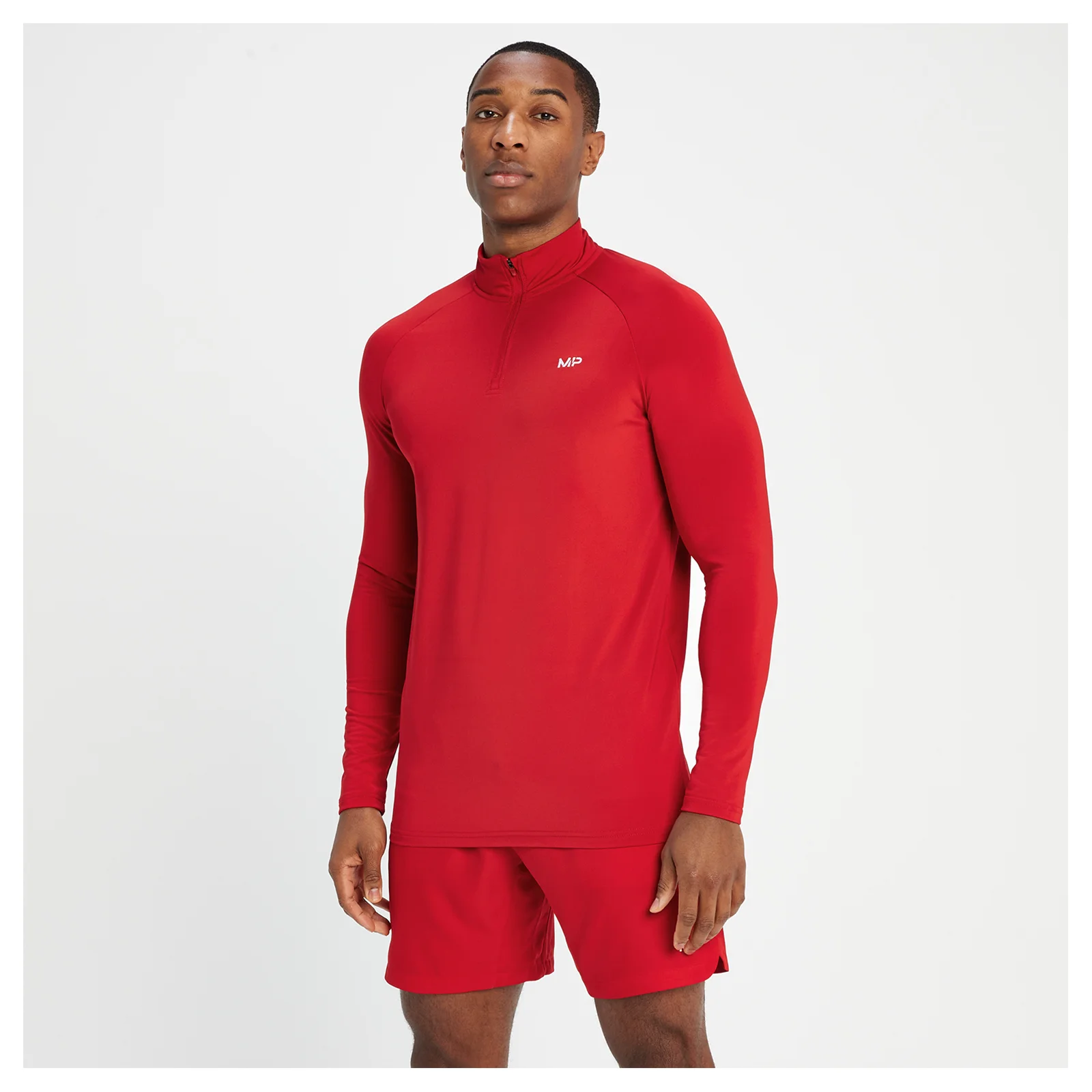 Camisola de Treino com Fecho 1/4 da MP para Homem - Carmesim - XXS Imagem 1