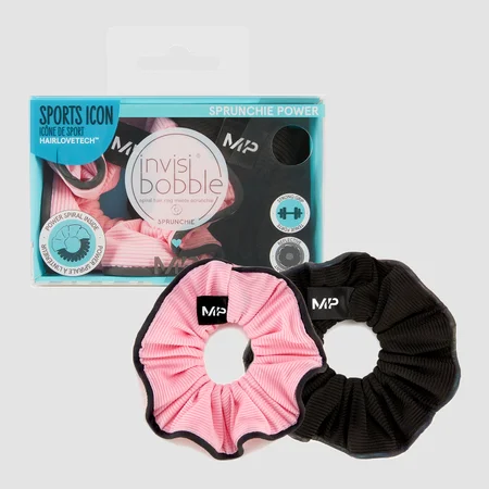 Sprunchie Refletor MP X Invisibobble® Power – Preto/rosa- CONJ. DE 2