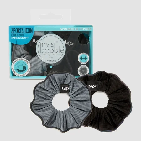 Sprunchie Refletor MP X Invisibobble® Power – Preto/Ice Blue - CONJ. DE 2