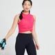 Camisola Curta com Frente Torcida Power da MP para Senhora - Magenta