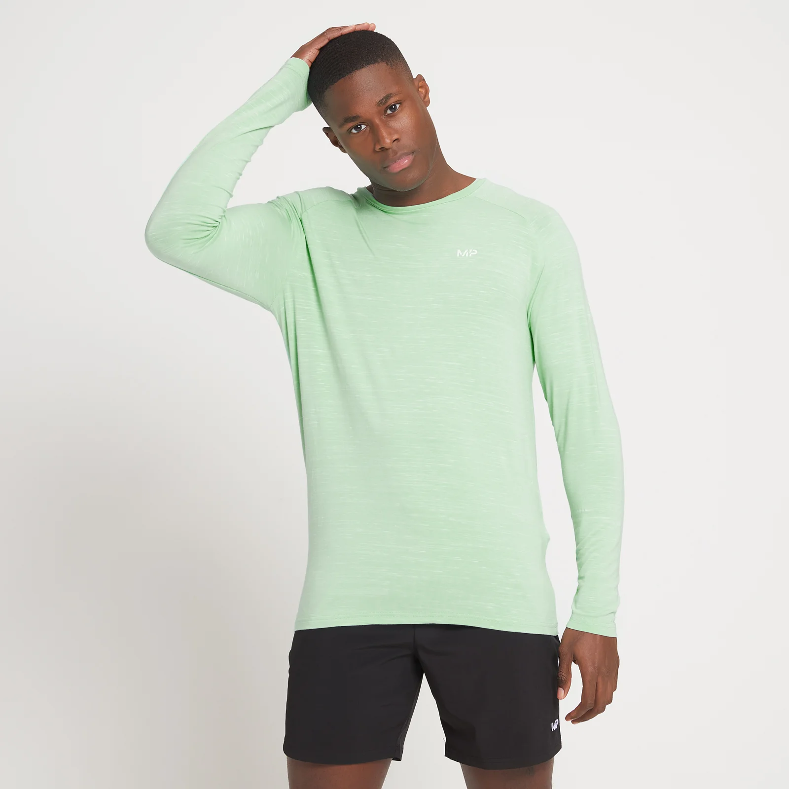 T-shirt de Manga Comprida Performance da MP para Homem - Mint Marl - XXS Imagem 1