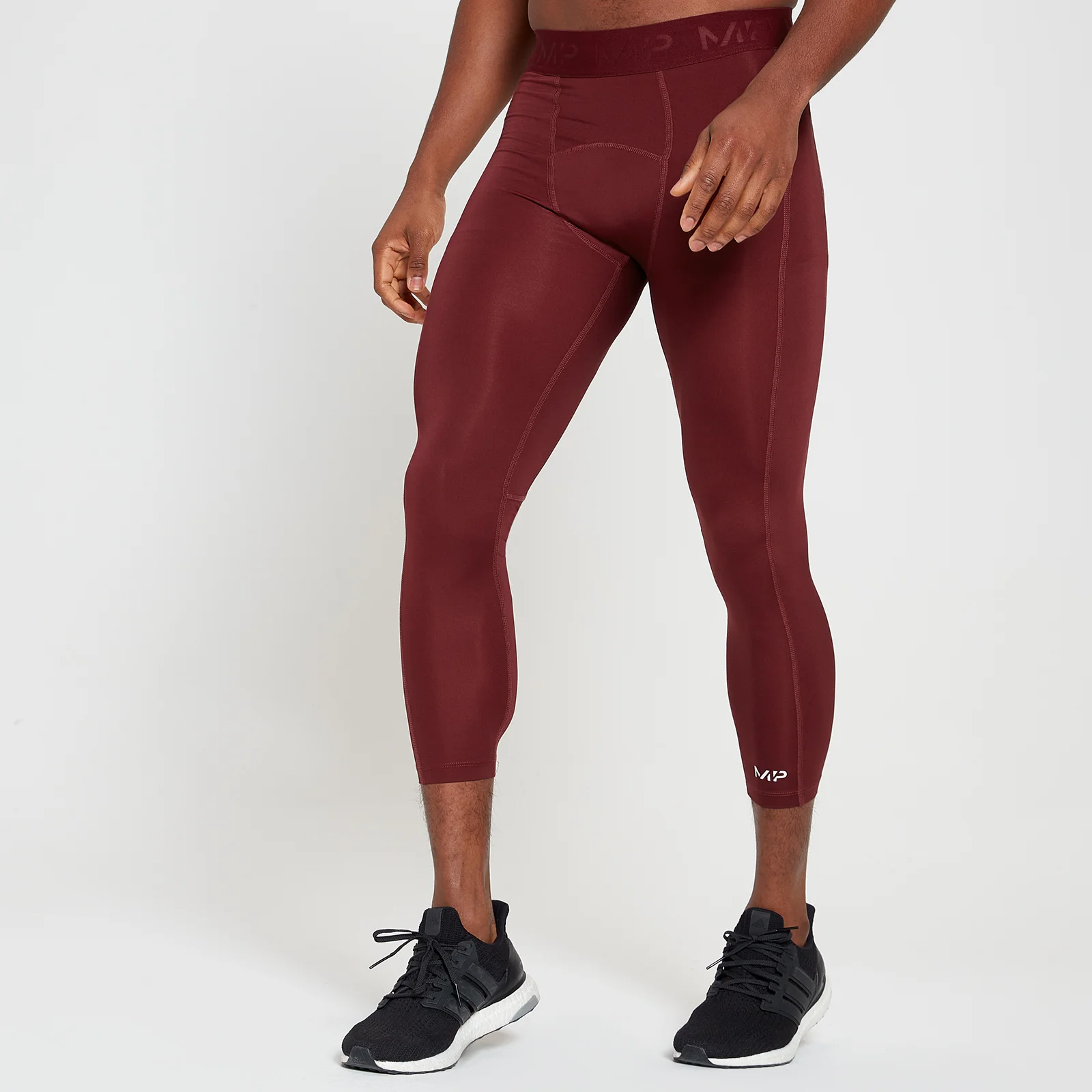 Leggings de Treino 3/4 Camada Base Essentials da MP para Homem - Merlot - XS Imagem 1