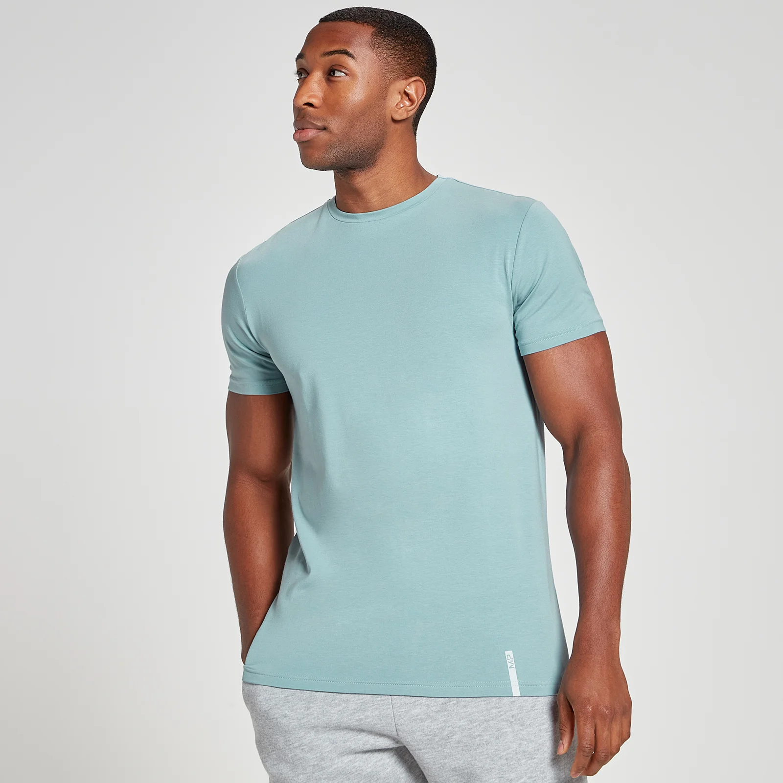 T-shirt com Decote Redondo Clássica Luxe da MP para Homem - Ice Blue - XXS Imagem 1