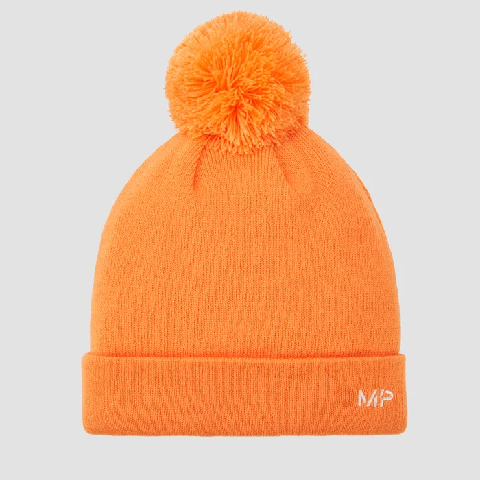 Gorro com Pompom da MP - Nectarina/branco