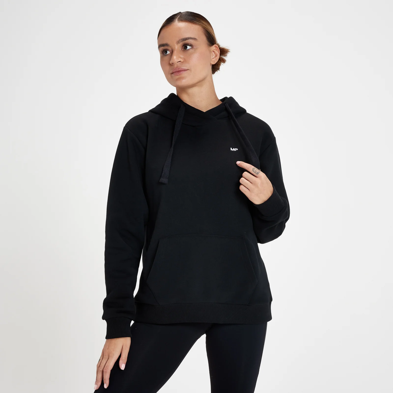 MP Women's Essentials Hoodie with Kangaroo Pocket - Black - XXS Imagem 1