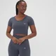 Camisola Curta Composure sem Costuras da MP para Senhora - Grafite Escuro